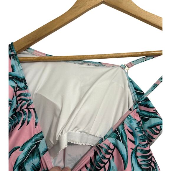 NWT Summer Mae's Maternity One Shoulder Flounce One Piece Bathing Suit Small - Picture 12 of 13